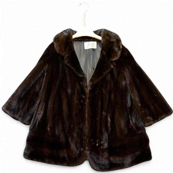 Jonclif Vintage Chocolate Luxury Mink Coat, XL